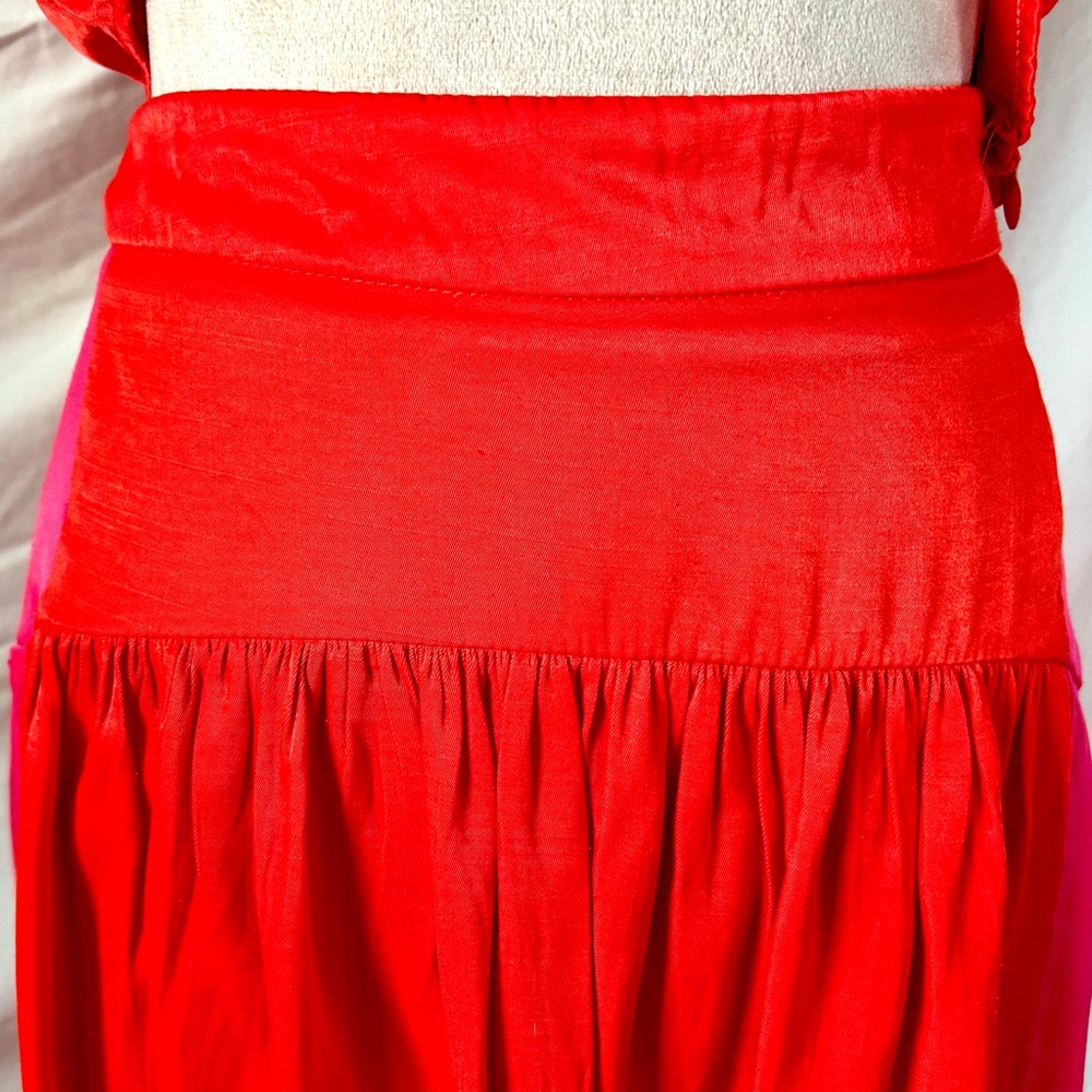 Petal & Pup Pink, Orange Colorblock Crop Top & Maxi Hi-Lo Skirt Set, Size 8 - Picture 3 of 16